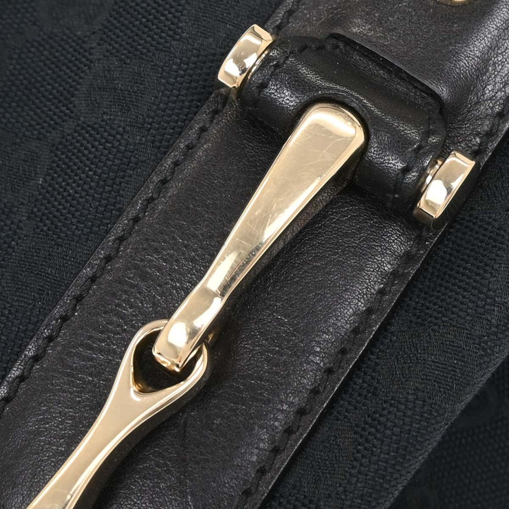 Gucci Black Canvas GG Horsebit Handbag 162900 002122 154522