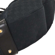 Gucci Black Canvas GG Horsebit Handbag 162900 002122 154522