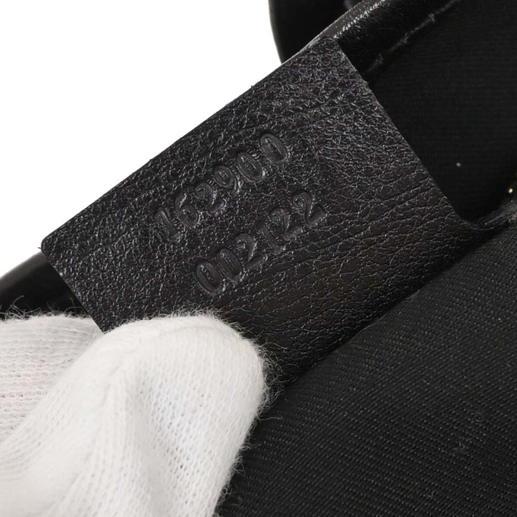 Gucci Black Canvas GG Horsebit Handbag 162900 002122 154522