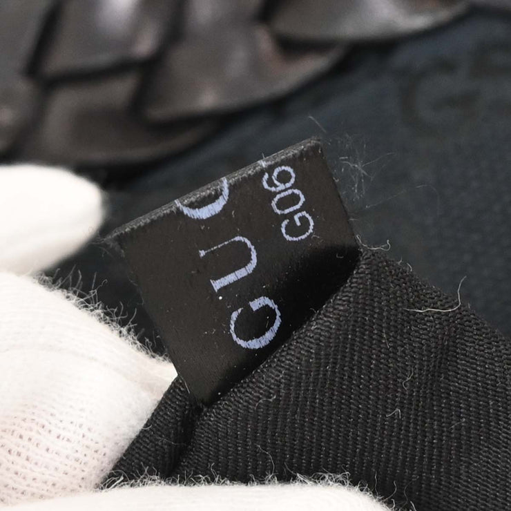 Gucci Black Canvas GG Horsebit Handbag 162900 002122 154522