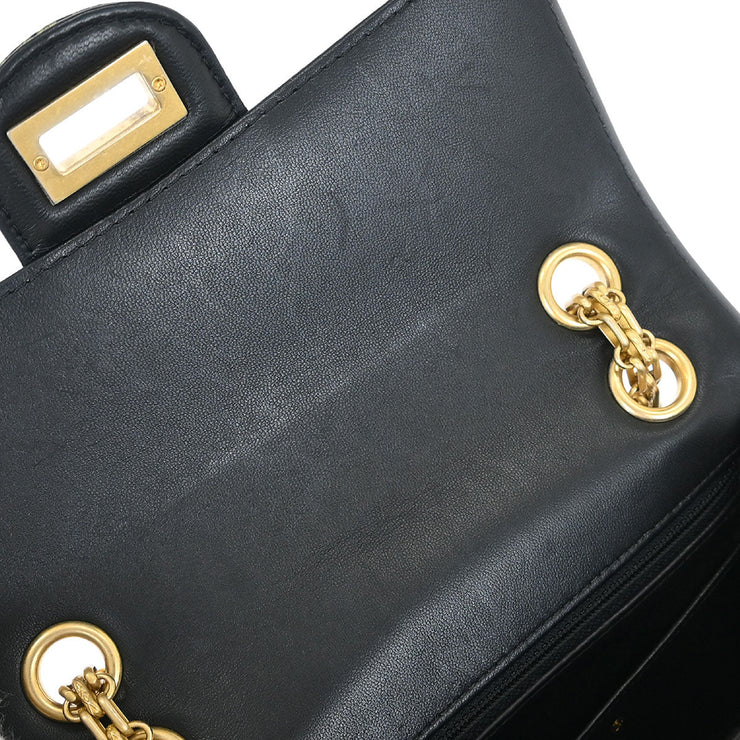 Chanel Black Embossed Leather Mademoiselle Lock Graffiti Shoulder Bag 154542