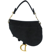 Christian Dior Black Velvet Saddle Handbag 01-RU-0149 154545