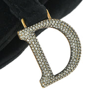 Christian Dior Black Velvet Saddle Handbag 01-RU-0149 154545