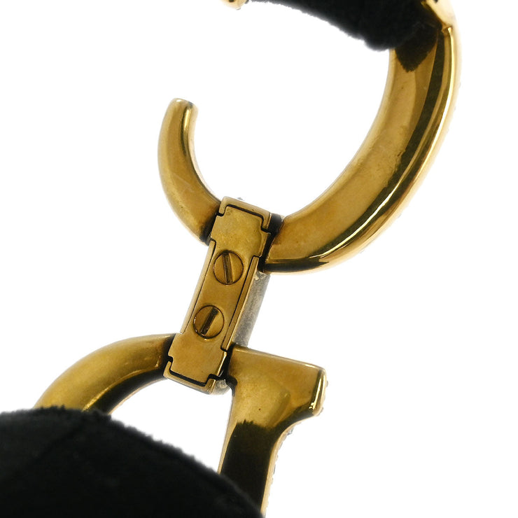 Christian Dior Black Velvet Saddle Handbag 01-RU-0149 154545