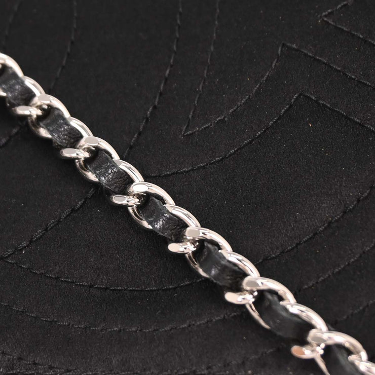 Chanel Black Satin Camellia Charm Chain Handbag 154546