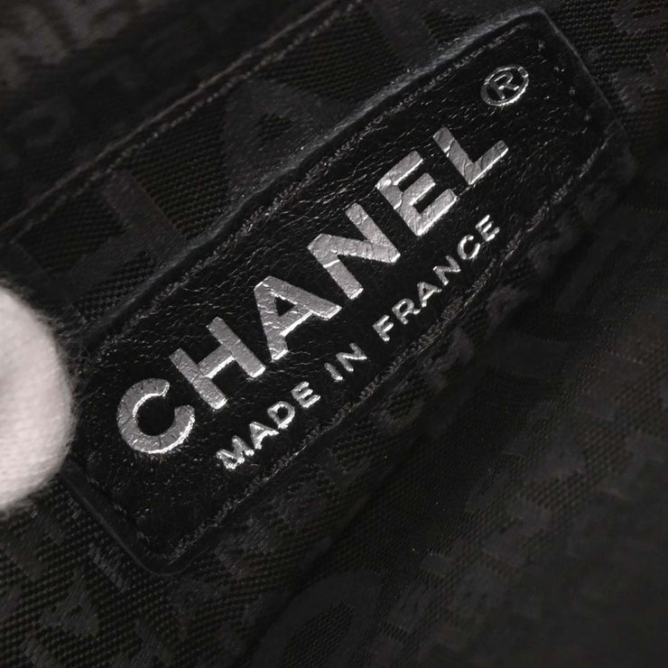 Chanel Black Satin Camellia Charm Chain Handbag 154546