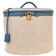 Hermes Blue Jean Toile H Taurillon Clemence Intercity Vanity Handbag B Square:G 154550