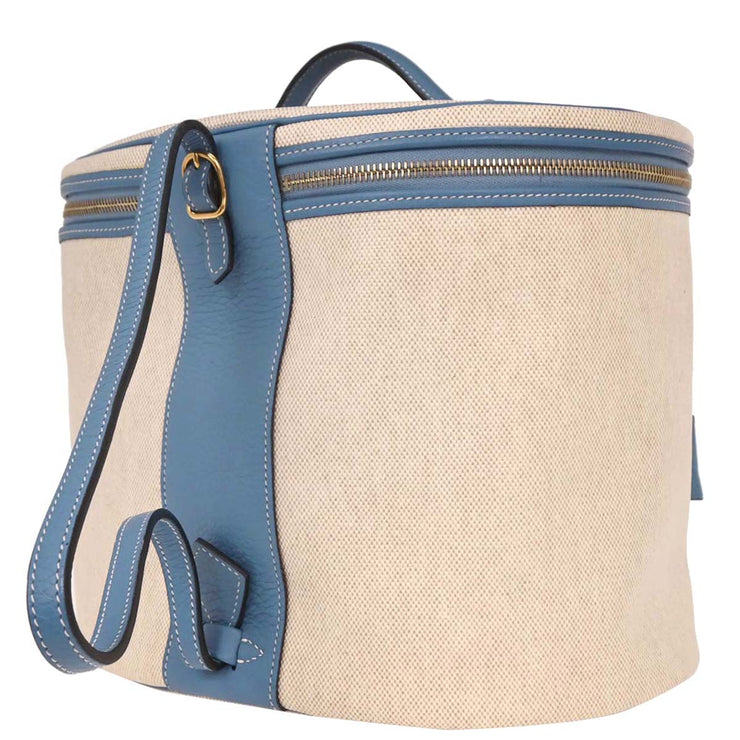 Hermes Blue Jean Toile H Taurillon Clemence Intercity Vanity Handbag B Square:G 154550