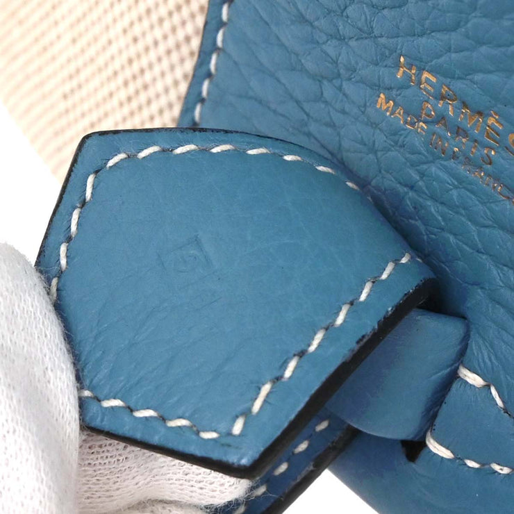 Hermes Blue Jean Toile H Taurillon Clemence Intercity Vanity Handbag B Square:G 154550