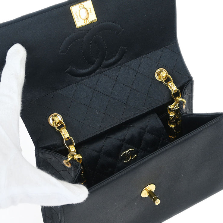 Chanel Black Satin Shoulder Bag 154564