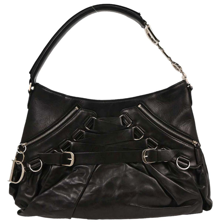 Christian Dior Black Leather Corset Handbag 13BM-0044 154582