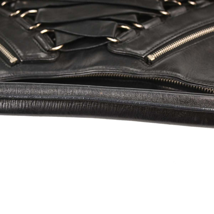 Christian Dior Black Leather Corset Handbag 13BM-0044 154582