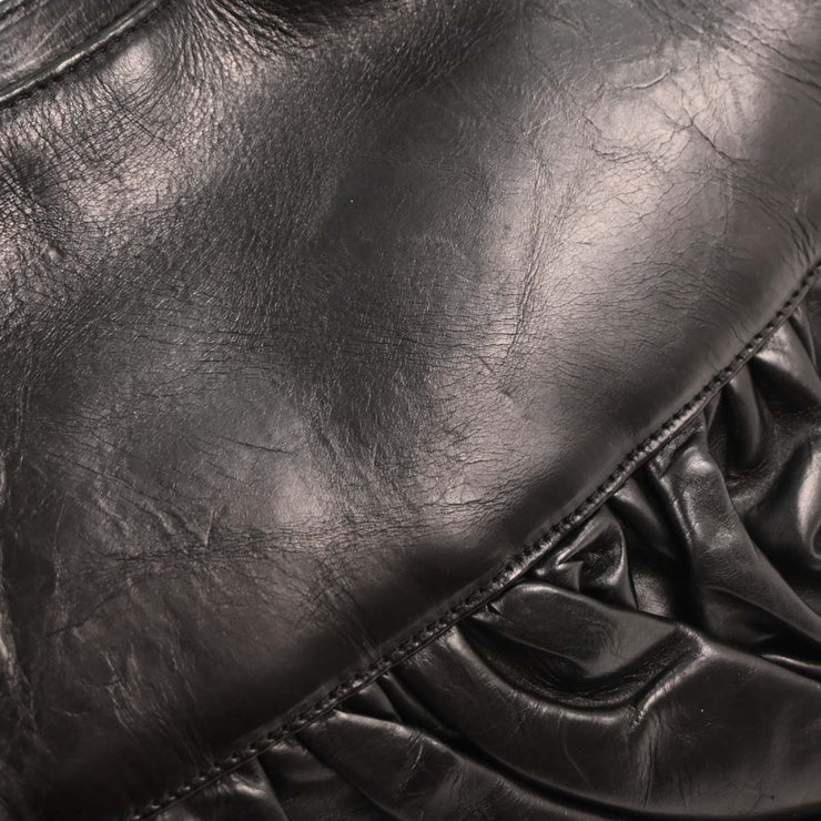 Christian Dior Black Leather Corset Handbag 13BM-0044 154582