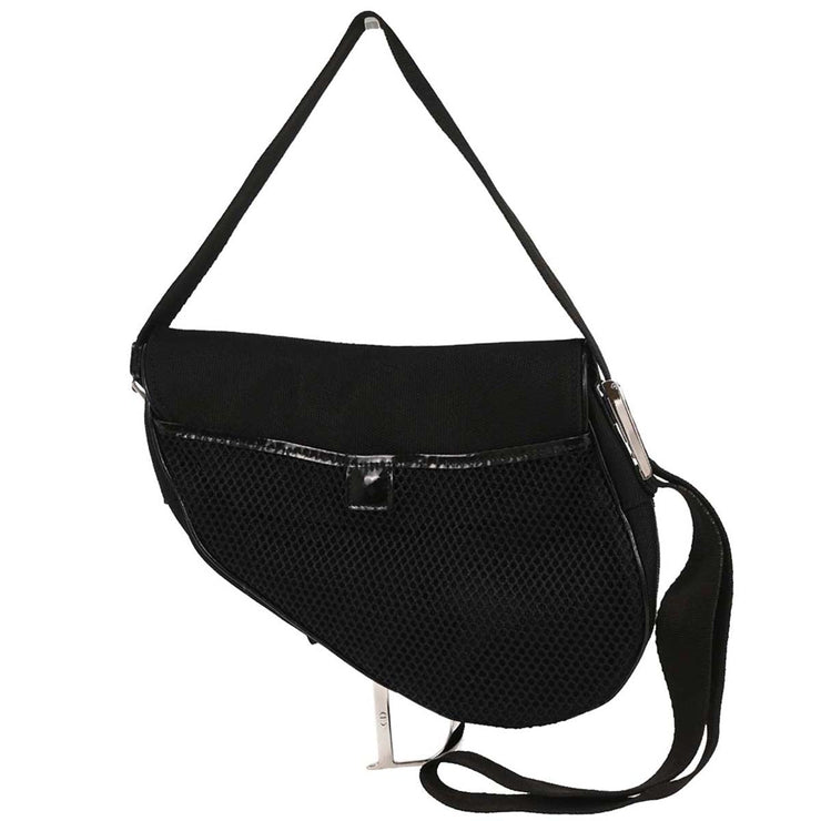 Christian Dior Black Nylon Saddle Shoulder Bag RU0022 154583