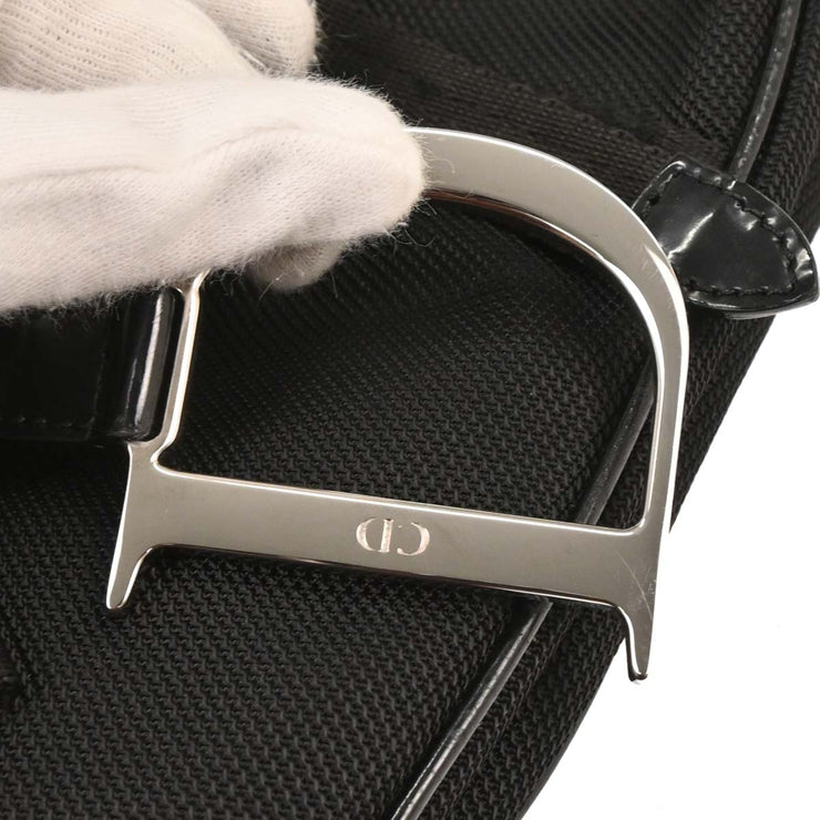 Christian Dior Black Nylon Saddle Shoulder Bag RU0022 154583