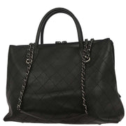 Chanel Black Calfskin Urban Shopping Tote 2way Shoulder Handbag 154589
