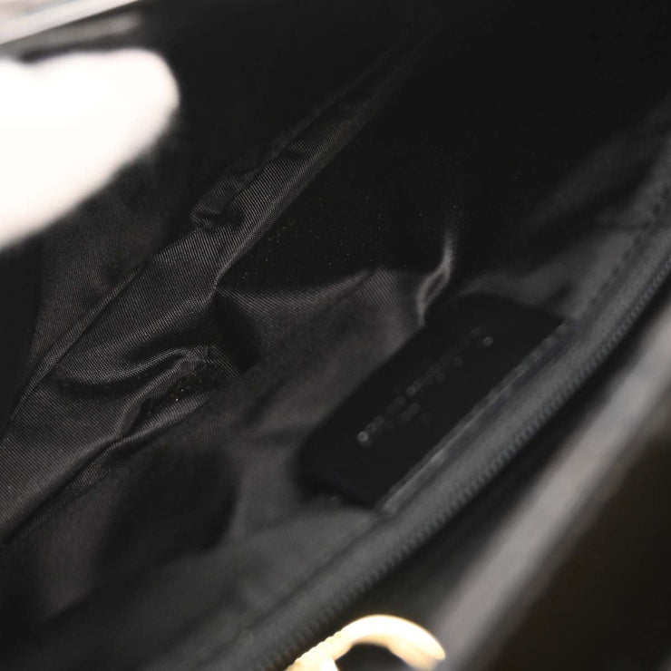 Christian Dior Black Patent Leather Double Saddle Handbag RU0060 154592