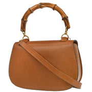 Gucci Brown Pigskin Bamboo Handbag 000-2113-0633 154594