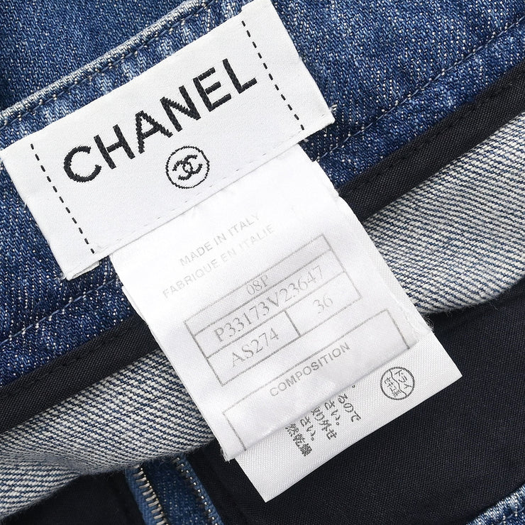 Chanel Denim Skirt Blue 08P #36 162608