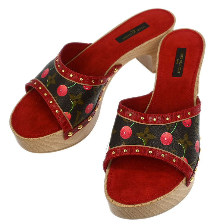 Louis Vuitton * Sandals Shoes Monogram Cherry CL0035 #36 162703