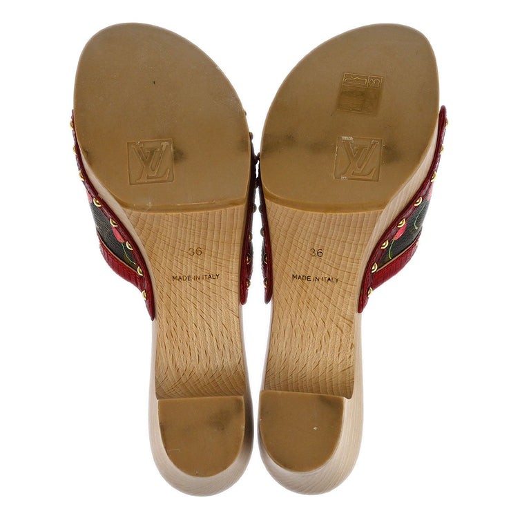 Louis Vuitton * Sandals Shoes Monogram Cherry CL0035 #36 162703