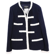 Chanel Collarless Jacket Navy 95C #44 162796