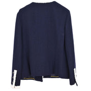 Chanel Collarless Jacket Navy 95C #44 162796