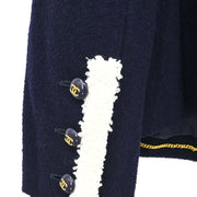 Chanel Collarless Jacket Navy 95C #44 162796