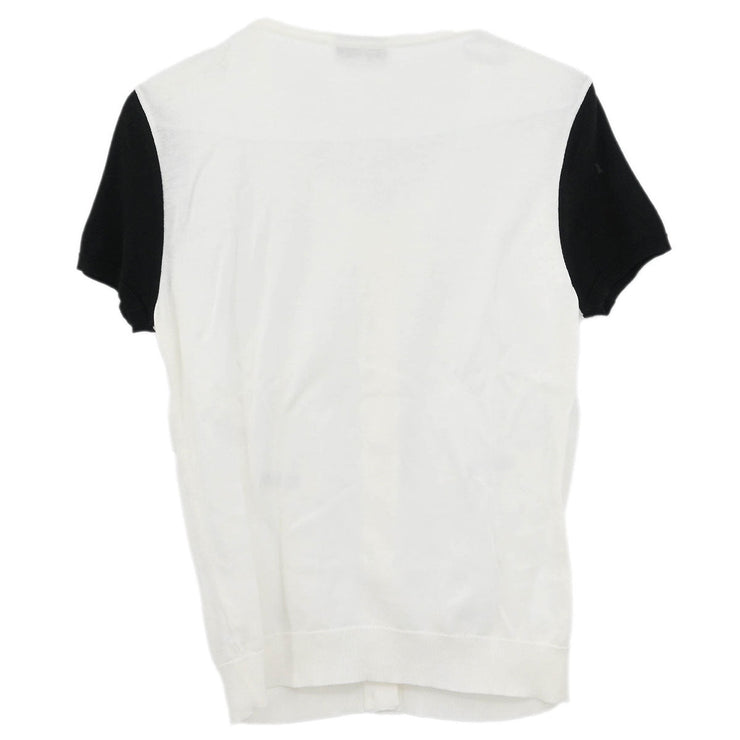 Chanel Short Sleeve Cardigan White #36 162799