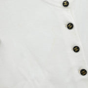 Chanel Short Sleeve Cardigan White #36 162799