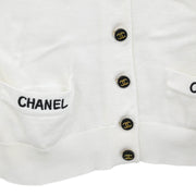 Chanel Short Sleeve Cardigan White #36 162799