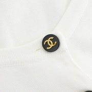 Chanel Short Sleeve Cardigan White #36 162799