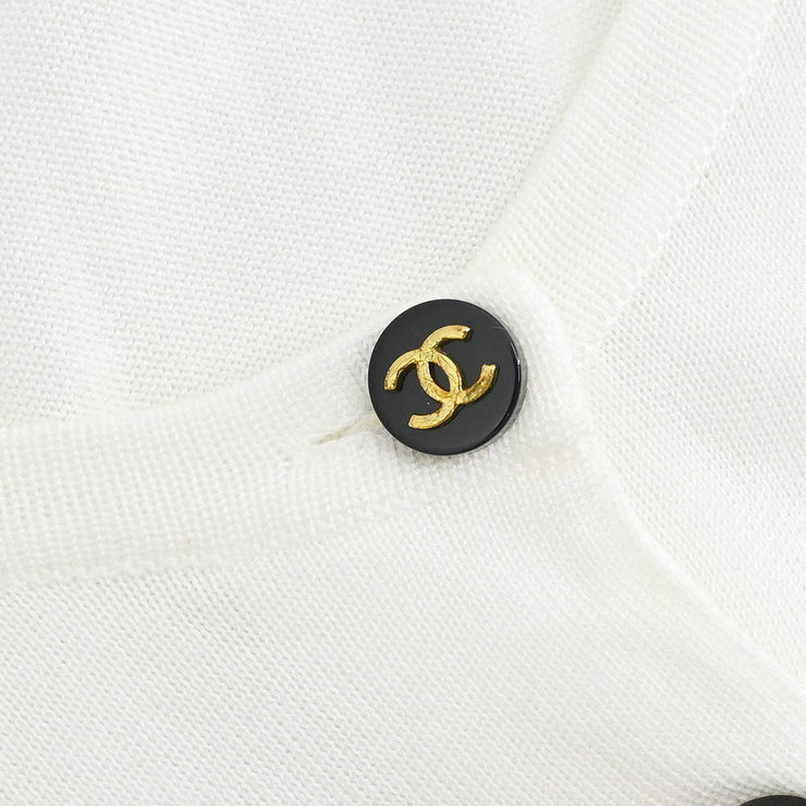 Chanel Short Sleeve Cardigan White #36 162799