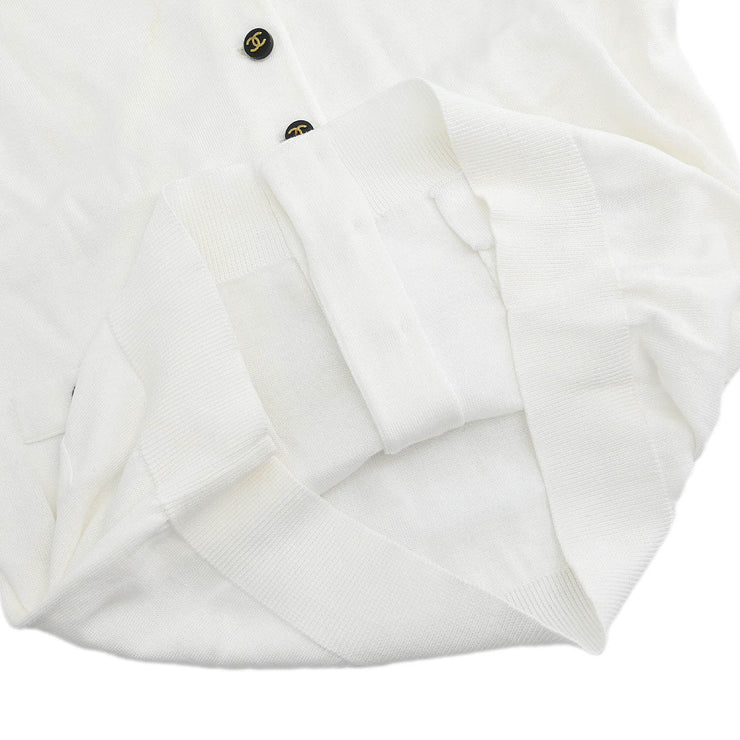 Chanel Short Sleeve Cardigan White #36 162799