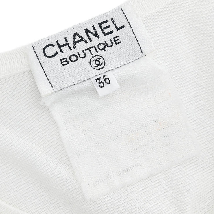 Chanel Short Sleeve Cardigan White #36 162799