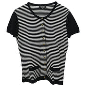 Chanel Short Sleeve Cardigan Black #38 162872