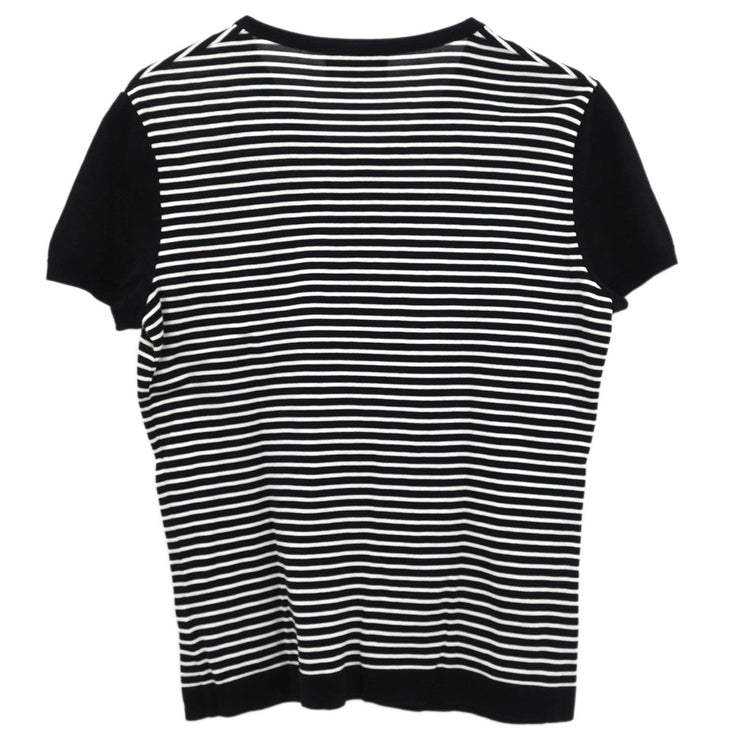 Chanel Short Sleeve Cardigan Black #38 162872