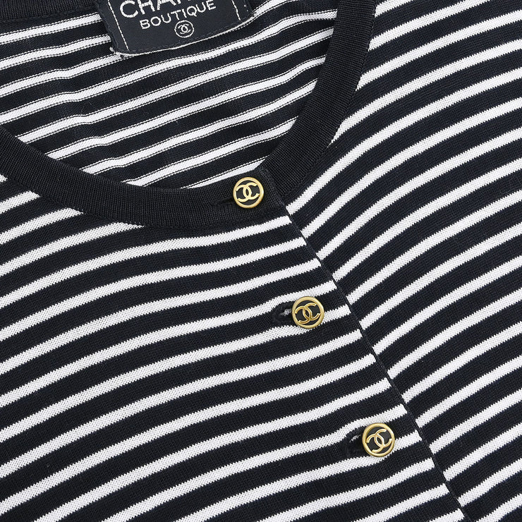 Chanel Short Sleeve Cardigan Black #38 162872