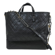 Chanel Black Lambskin Calfskin Gabrielle 2way Tote Handbag 165051