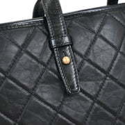 Chanel Black Lambskin Calfskin Gabrielle 2way Tote Handbag 165051