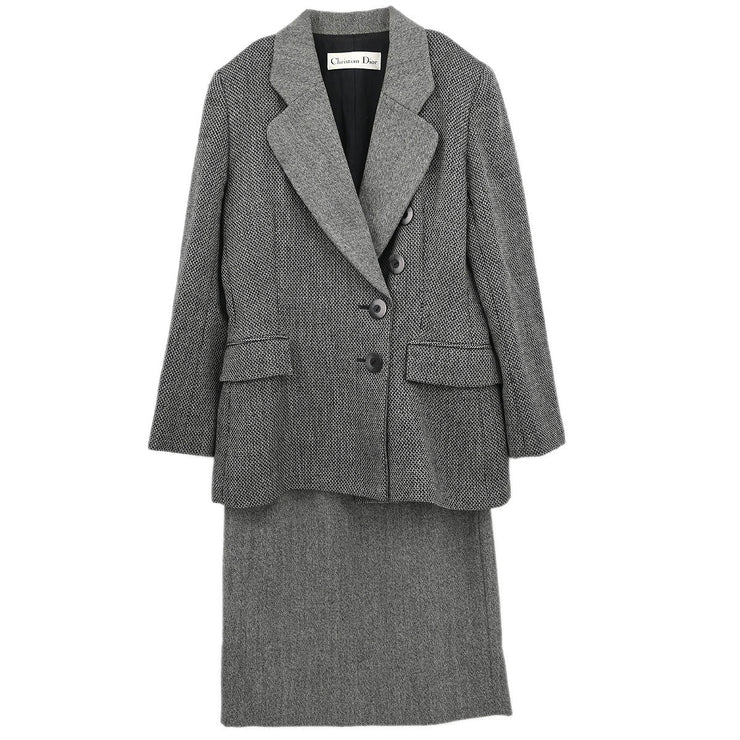 Christian Dior Setup Suit Jacket Skirt Gray MD2EF0030 #38?40 165382