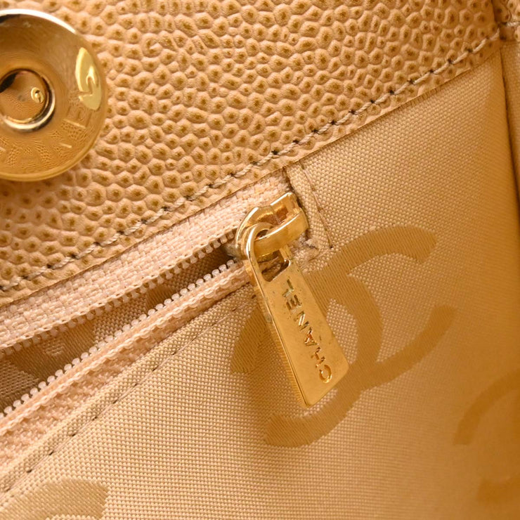 Chanel Beige Calfskin Choco Bar Tote Handbag 165716