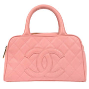 Chanel Pink Calfskin Bowling Bag 27 165735