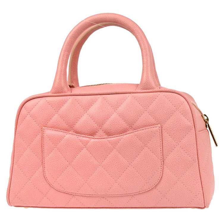 Chanel Pink Calfskin Bowling Bag 27 165735