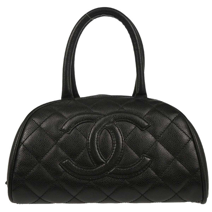 Chanel Black Calfskin Bowling Bag 27 165738