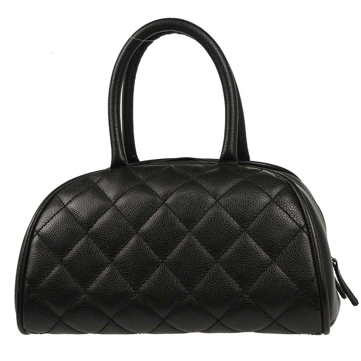 Chanel Black Calfskin Bowling Bag 27 165738