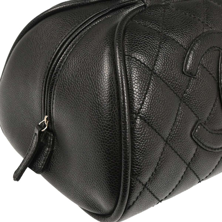 Chanel Black Calfskin Bowling Bag 27 165738