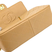 Chanel Beige Lambskin Classic Square Flap Shoulder Bag 20 165739