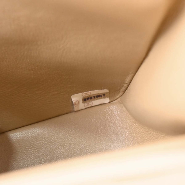 Chanel Beige Lambskin Classic Square Flap Shoulder Bag 20 165739