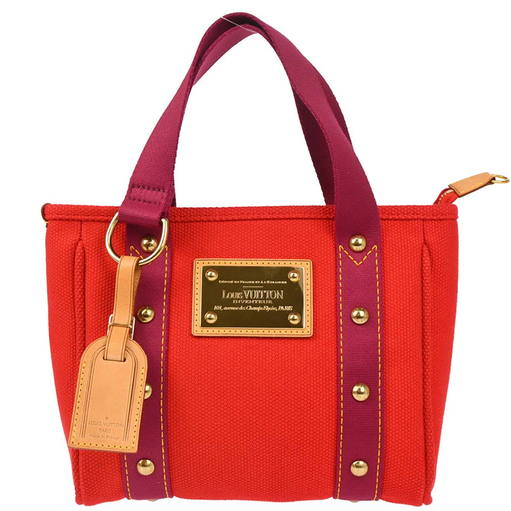 Louis Vuitton Red Purple Antigua Cabas PM Tote Bag M40037 FL0065 165763